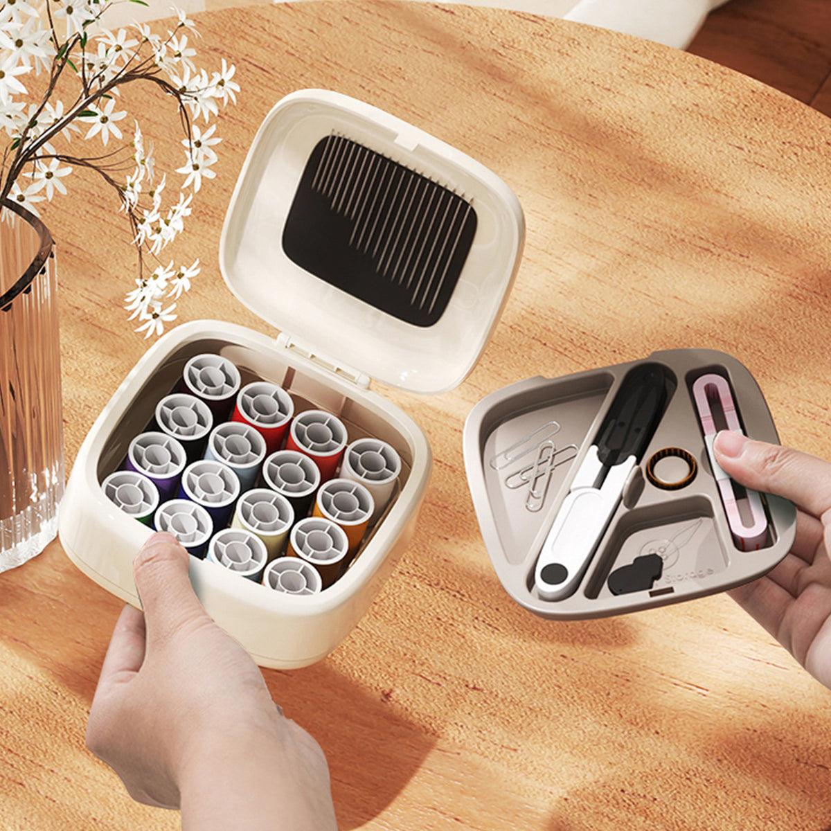 Magnetic Sewing Kit Box For Home Use, Multifunctional Sewing Kit Set, Student Dormitory Sewing Storage Box, Light Luxury Sewing Kit