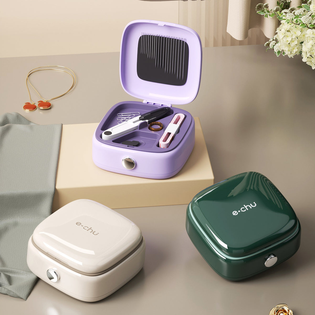 Magnetic Sewing Kit Box For Home Use, Multifunctional Sewing Kit Set, Student Dormitory Sewing Storage Box, Light Luxury Sewing Kit
